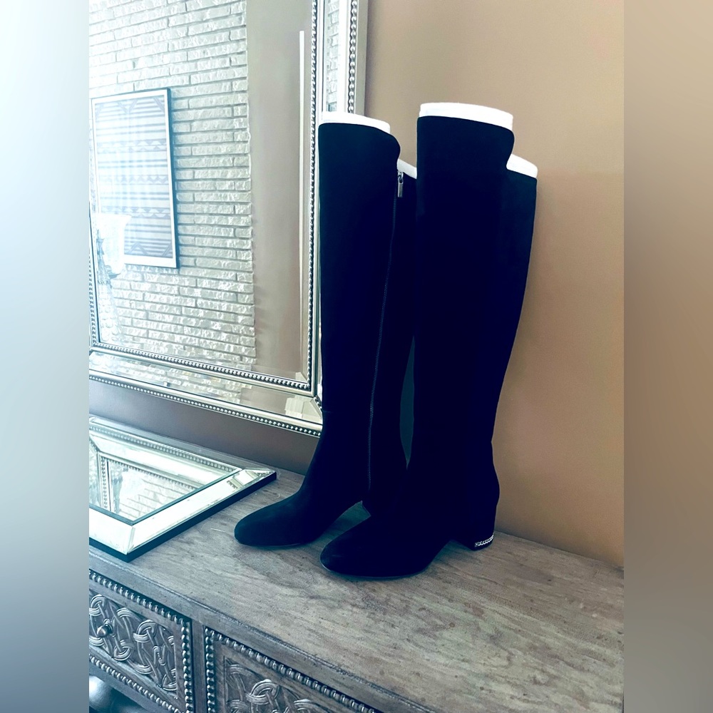 Michael Kors “Sabrina” black suede zip-up over-knee boots. NWT❣️ - Picture 8 of 14